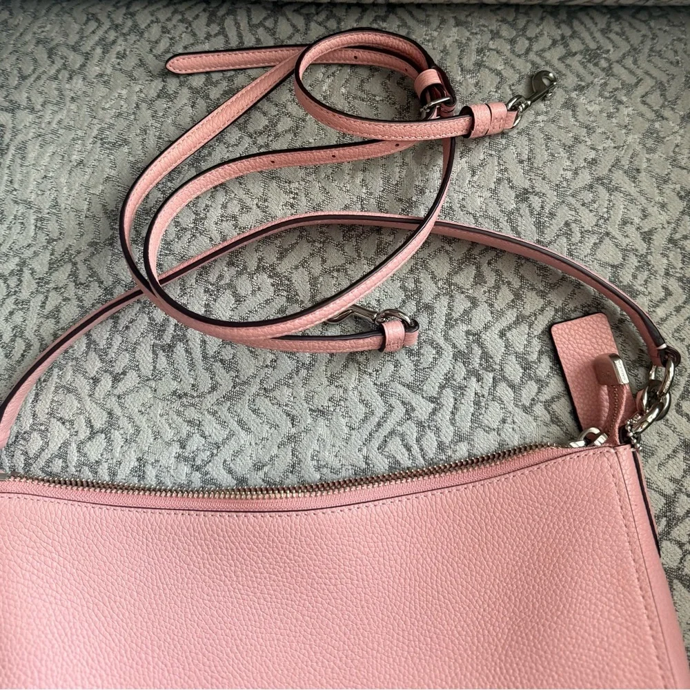 Coach Chelsea Pink Pebble Leather Shoulder / Crossbody Bag with Silver Hardware